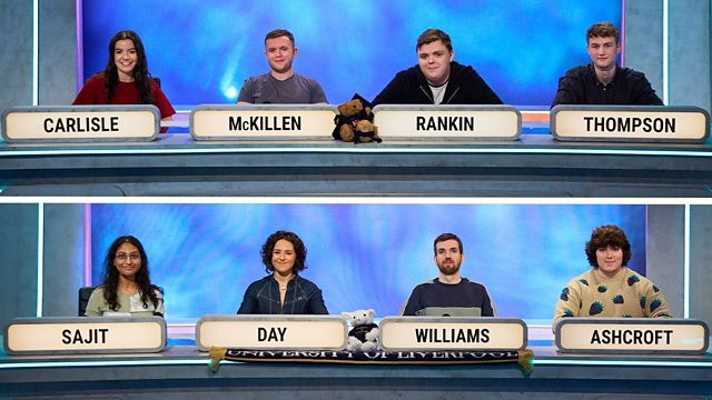 The Queen's University, Belfast and Liverpool University Challenge teams